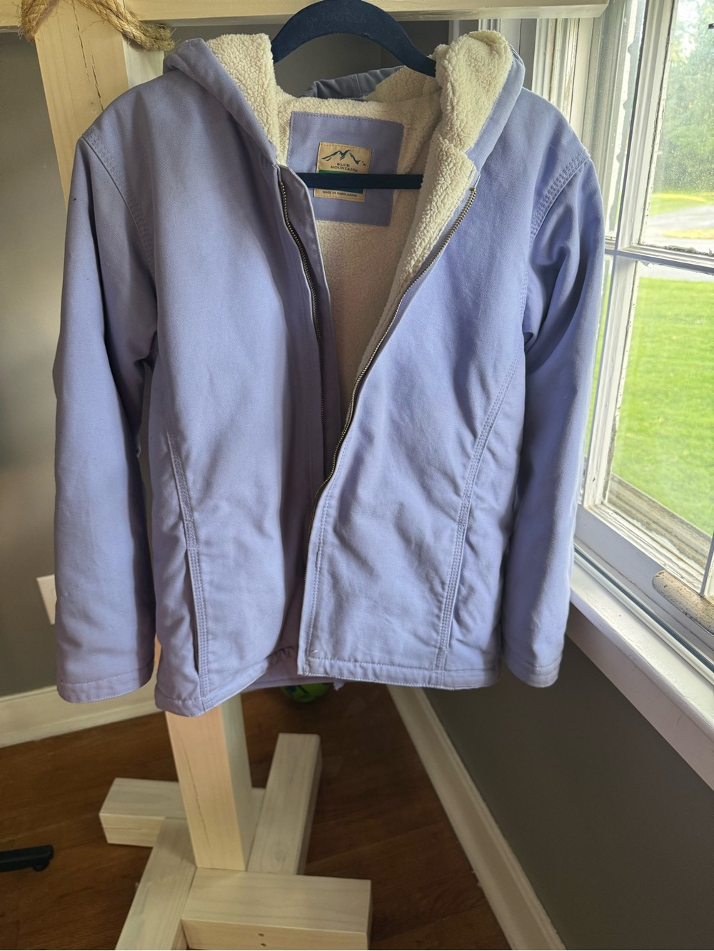 Cozy Lavender Teddy Jacket with Cream Sherpa Hood